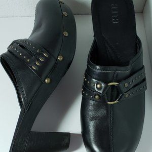 Mules Leather, U S  10 M, with studs, brand A.N.A.
